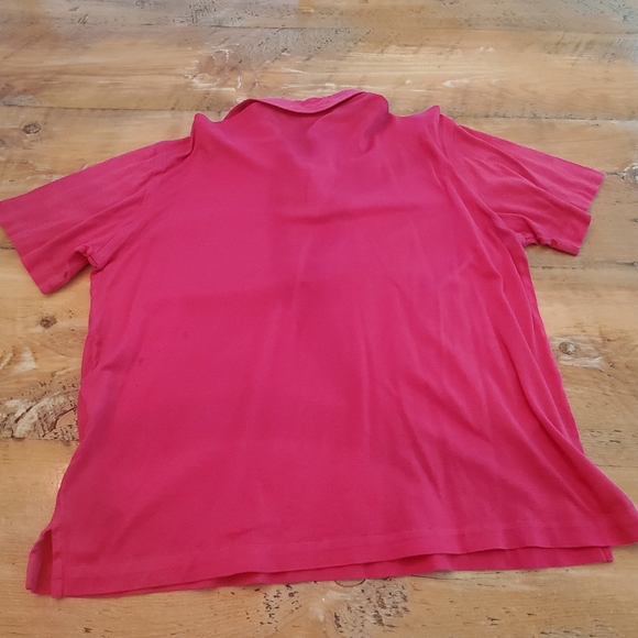 Brioni Short Sleeve Polo Shirt Bright Pink- Size M - Picture 5 of 10